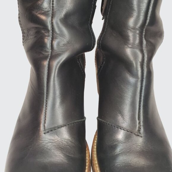 Hudson Black Leather Side Buckle Women's Boot Size 37( US 6) - Picture 12 of 16